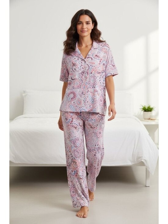 Vera Bradley Other - NWT Vera Bradley Paisley 2-Piece Pajama Set Button-Up Shirt Pants Large Pockets